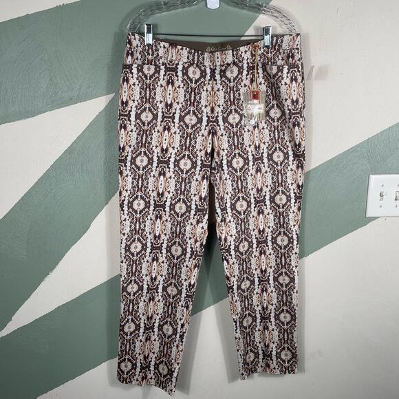 Robert Graham Ankle Pants Women Size 12 Brown Kayla Snake Print Style# 13303 NWT - Picture 12 of 13